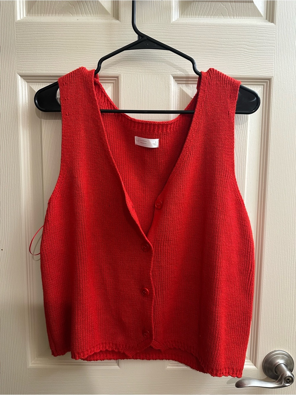 LC Lauren Conrad Red Button-Front Knit Vest